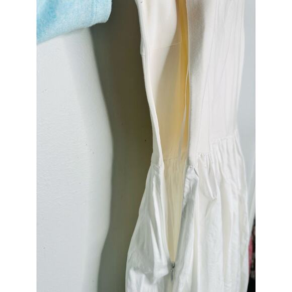 RUE SOPHIE Off White Square Neckline Flowy Skirt Midi Dress Size Extra Small - Picture 10 of 14